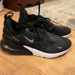 Nike- Air Max 270 Shoes. US 6.5 Y/ 8 W/ 6.5 M.  Black/ Anthracite/ White.